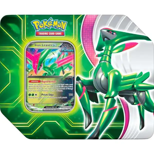 Pokemon Paradox Clash Iron Leaves ex Tin Set [5 Booster Packs & 1 Foil Promo Card]