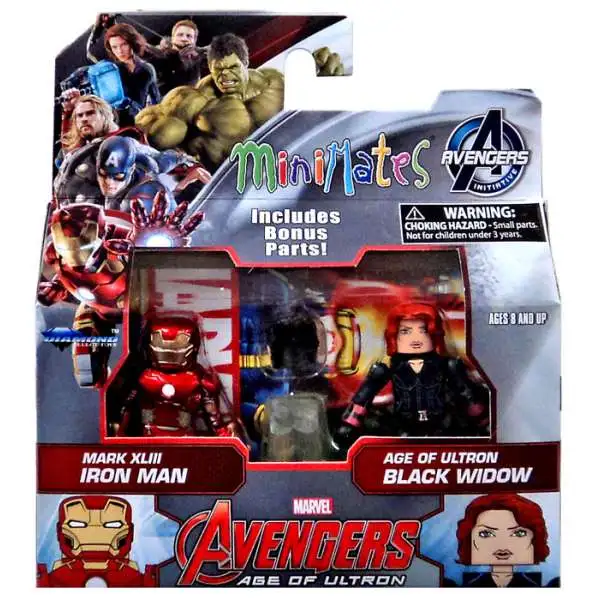 Marvel Avengers Age of Ultron Minimates Series 61 Iron Man & Black Widow Minifigure 2-Pack