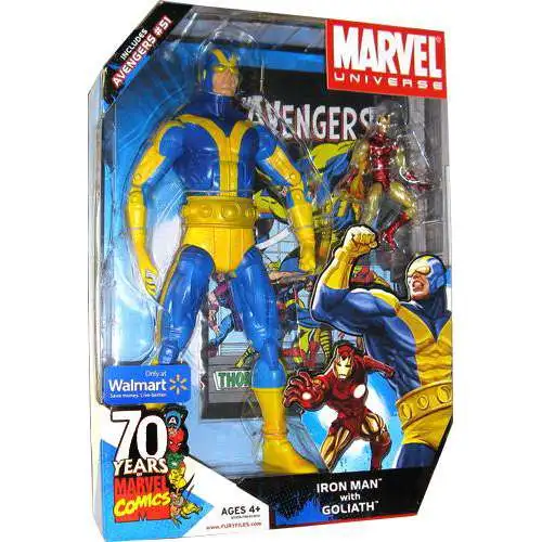 Marvel Universe 70 Years of Marvel Comics Iron Man with Goliath Exclusive Action Figure Set #51] [Blue & Yellow]
