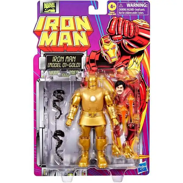 Marvel Legends Retro Series Iron Man Action Figure [Model 01 - Gold] (Pre-Order ships September)