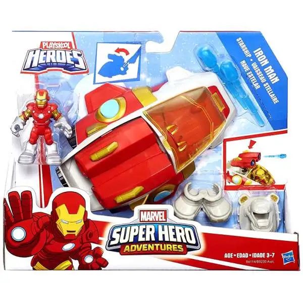 Marvel Playskool Heroes Super Hero Adventures Iron Man Starship Action Figure & Vehicle