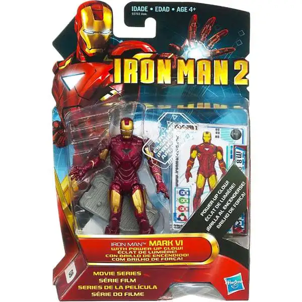 Iron Man 2 Movie Series Iron Man Mark VI With Power Up Glow Action Figure #8 [Damaged Package]