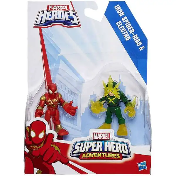 Playskool Heroes Super Hero Adventures Iron Spider & Marvel's Electro Action Figure 2-Pack