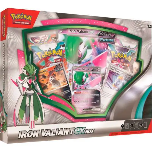 Pokemon Trading Card Game Iron Valiant ex Box [4 Booster Packs & More]