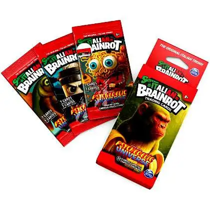 Italian Brainrot Mystery Trading Card Game Alpha Series Psychedelic Universe 3-Pack Booster Box [3 Packs, 7 Cards Per Pack]
