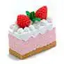 Iwako Strawberry Cake with Vanilla Icing and Strawberries Eraser