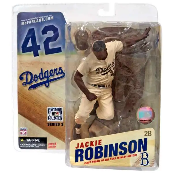 McFarlane Toys MLB Brooklyn Dodgers Sports Picks Baseball Cooperstown Collection Series 3 Jackie Robinson Action Figure [Sepia Color Uniform]