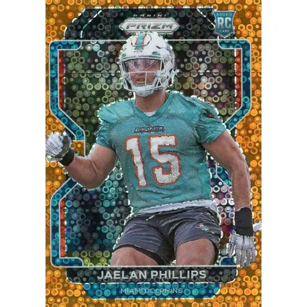 2021 Panini Prizm Jaylen Waddle #338 Orange Disco Prizm Rookie RC Dolphins