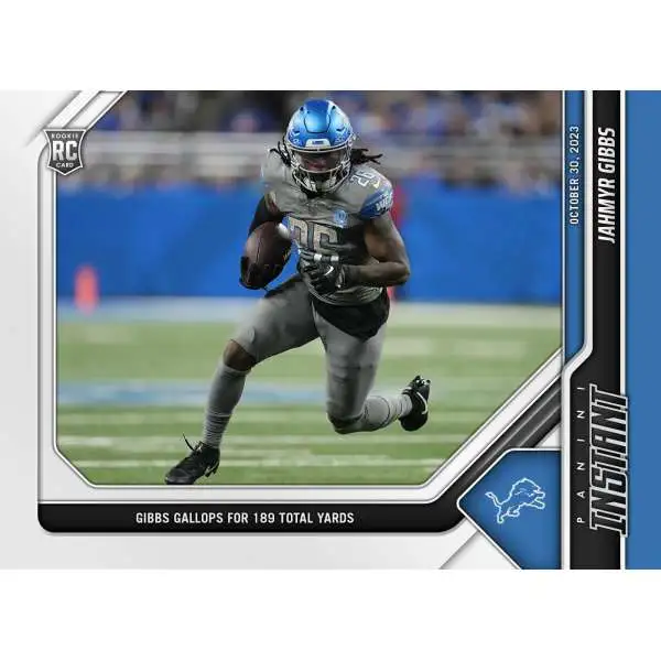 NFL Detroit Lions 2023 Panini Instant Football Jahmyr Gibbs #32 [Rookie, Gallops for 189 Total Yards]