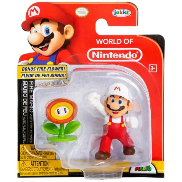 World of Nintendo Super Mario Fire Mario Action Figure [with Flower]