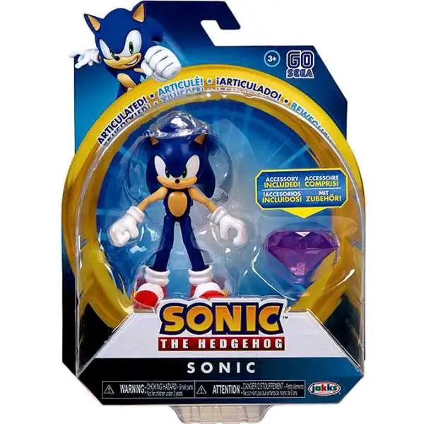 Sonic The Hedgehog Basic Wave 3 Sonic Action Figure [Modern, with Chaos Emerald, Damaged Package]