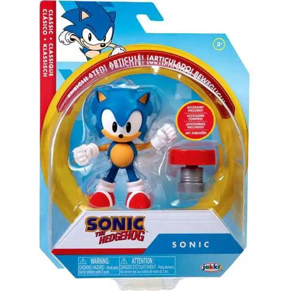 Sonic The Hedgehog Basic Wave 4 Sonic Action Figure [Classic, with Spring]