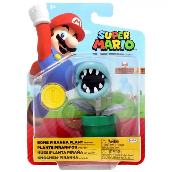 World of Nintendo Super Mario Bone Piranha Plant Action Figure