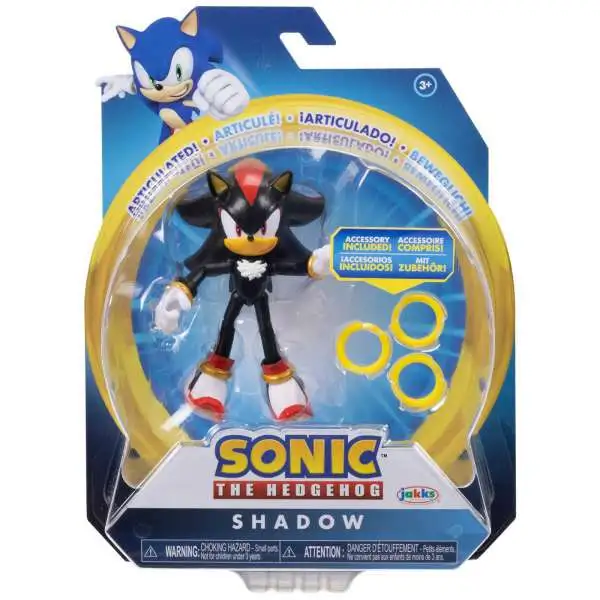 Sonic The Hedgehog Shadow Action Figure [Modern, with Gold Rings]