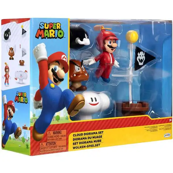 World of Nintendo Super Mario Cloud 2.5-Inch Diorama Set [Includes Propeller Mario!]