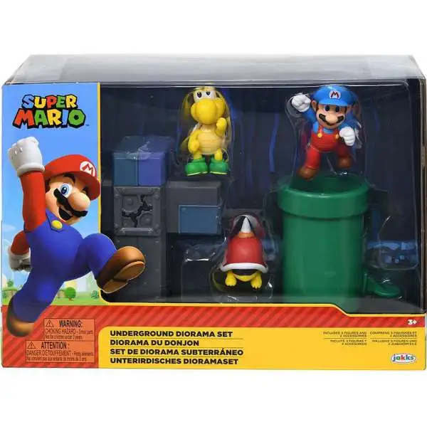 World of Nintendo Super Mario Underground 2.5-Inch Diorama Set [Ice Mario, Spike Top & Green Koopa Troopa]