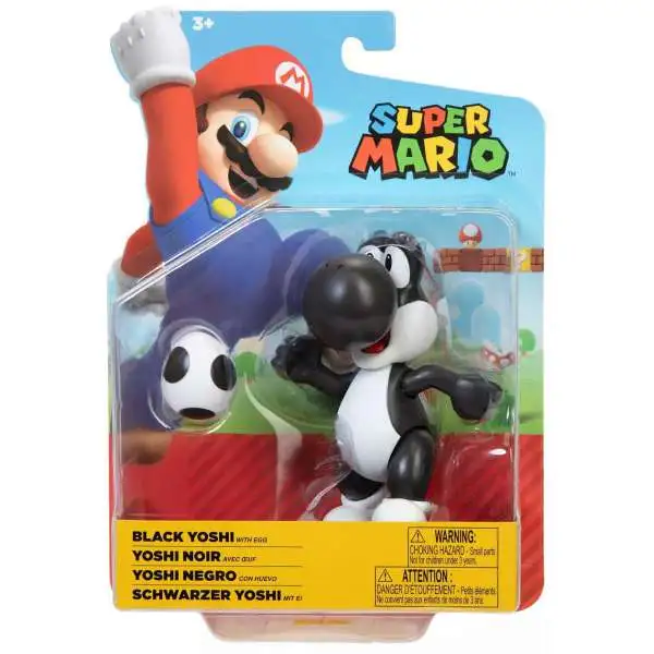 World of Nintendo Super Mario Black Yoshi Action Figure [with Egg]