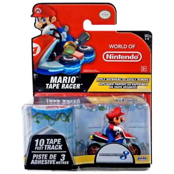 World of Nintendo Mario Kart 8 Tape Racer Mario Figure [on Motorcycle, Version 1]