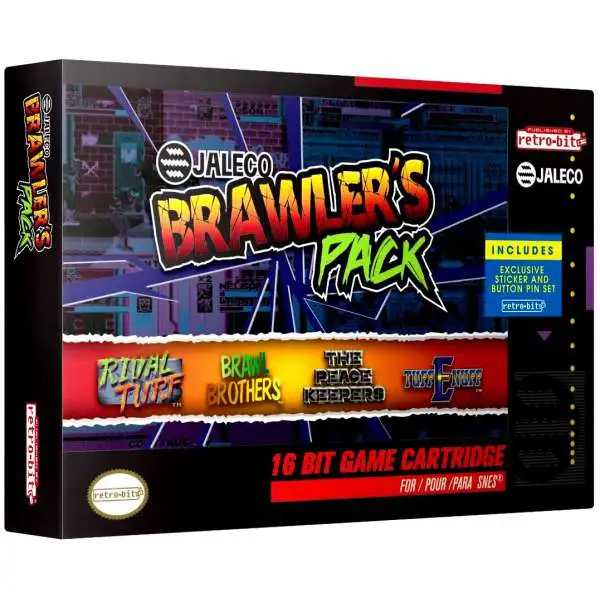 SNES Jaleco Brawler's Pack Video Game Cartridge [4 Games]