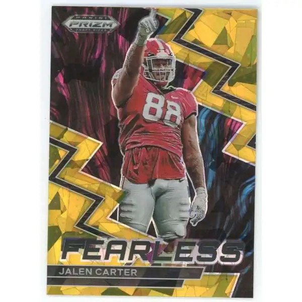 NFL 2023 Panini Prizm Draft Picks Gold Ice Prizm Jalen Carter F-2 [Rookie, Fearless]