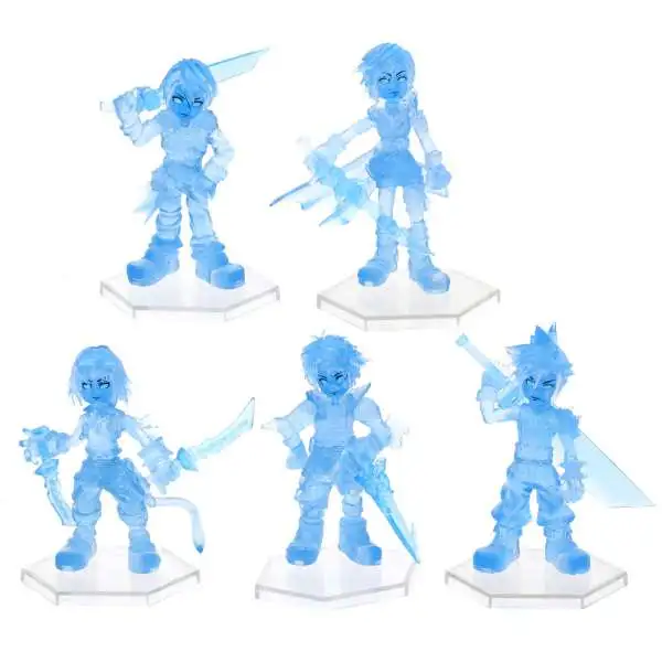 Dissidia Final Fantasy Trading Arts Cloud Strife, Lightning, Squall Leonhart, Tidus, and Zidane Tribal Set of 5 Mini Figures [Manikin Color Ver.]