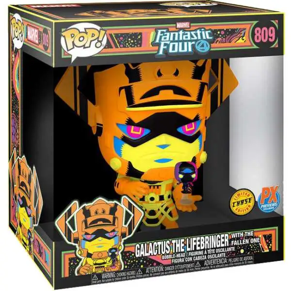 Funko Fantastic Four POP! Marvel Galactus the Lifebringer with The Fallen One 10-Inch Vinyl Bobble Head #809 [Super-Sized, Black Light, Chase Version]
