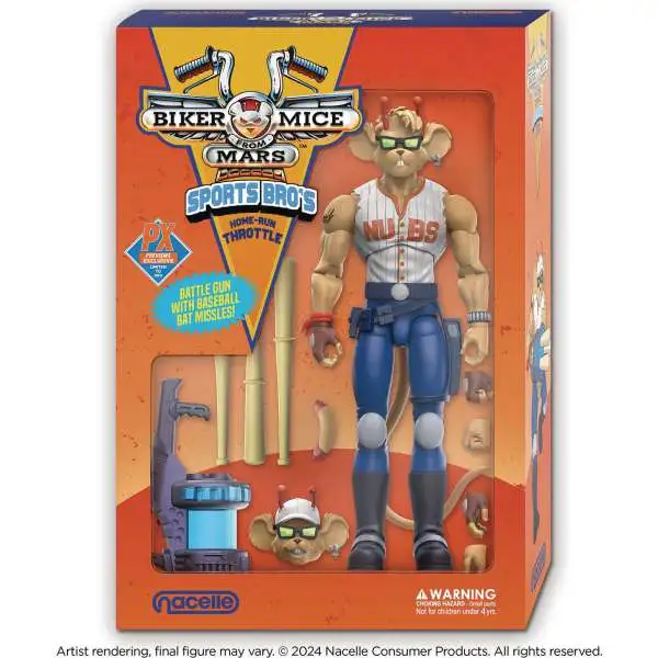 Biker Mice from Mars Sports Bros Home Run Throttle Exclusive Action Figure