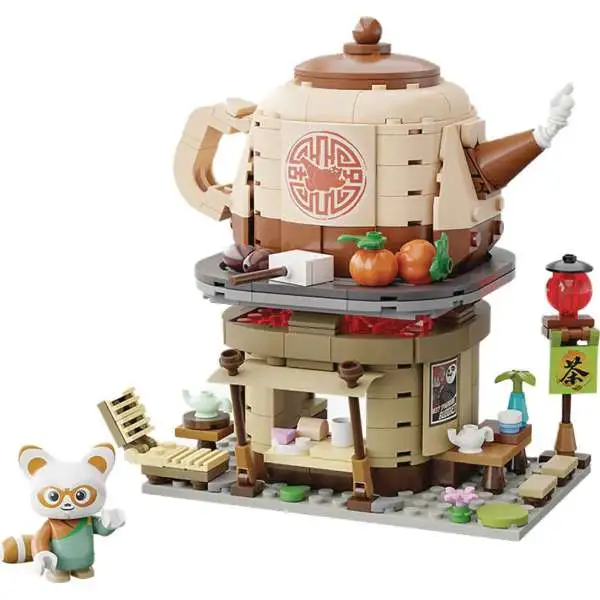 Kung Fu Panda Mini Street View Series Shifu's Tea Stall Exclusive 6.5-Inch Building Block Toy Set [335 Pieces] (Pre-Order ships July)