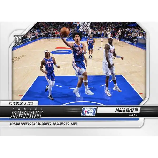 NBA Philadelphia 76ers 2024-25 Instant Basketball Jared McCain #110 [Rookie, 34 Points] (Pre-Order ships July)