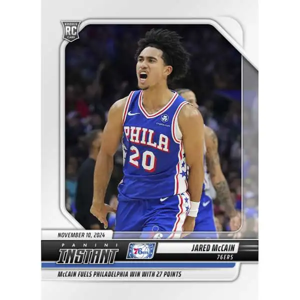 NBA Philadelphia 76ers 2024-25 Instant Basketball Jared McCain #97 [Rookie, Fuels Win with 27 Points]