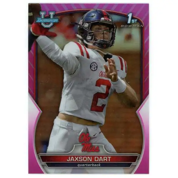 NFL Ole Miss Rebels 2022 Bowman Chrome University Pink 1st Bowman Jaxson Dart #94