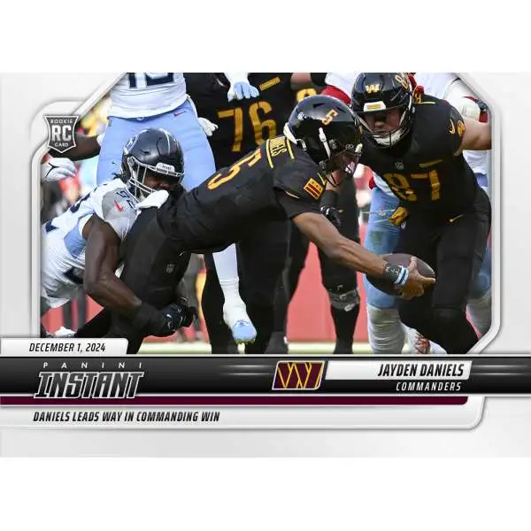 NFL Washington Commanders 2024 Instant Football Jayden Daniels #182 [Rookie, Leads Way In Commanding Win]