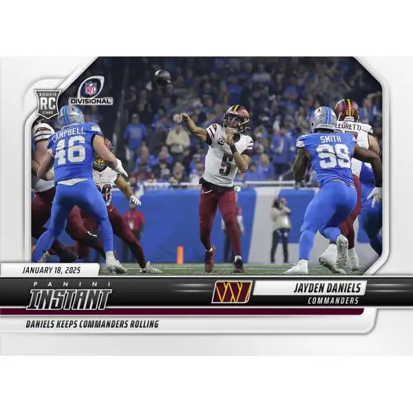 NFL Washington Commanders 2024 Panini Instant Football Jayden Daniels #269 [Rookie, Keeps Rolling!]