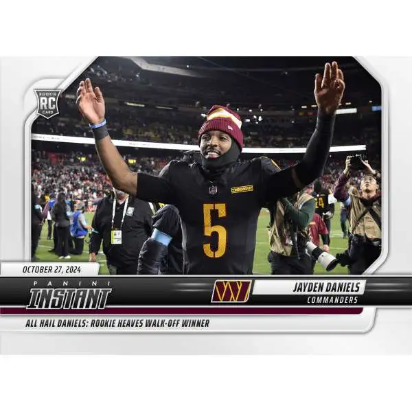 NFL Washington Commanders 2024 Instant Football Jayden Daniels #112 [Rookie, All Hail Daniels: Rookie Heaves Walk-Off Winner]