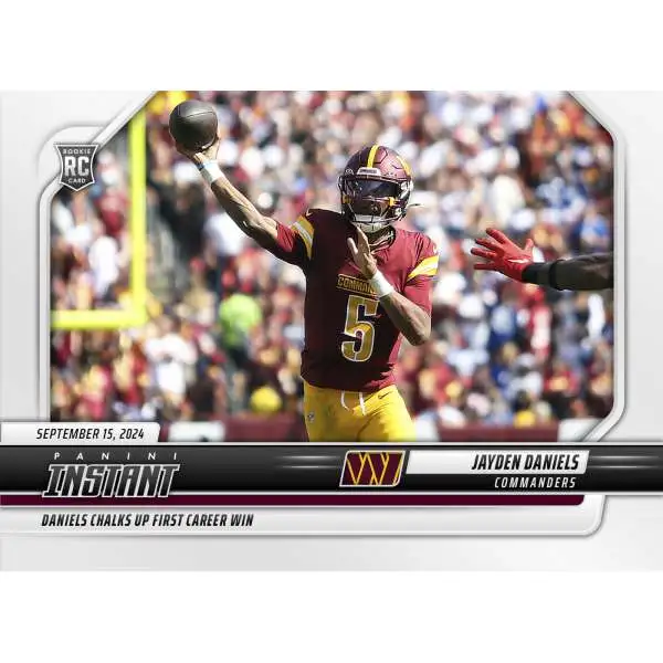 NFL Washington Commanders 2024 Instant Football Jayden Daniels #40 [Rookie, Chalks Up First Career Win]