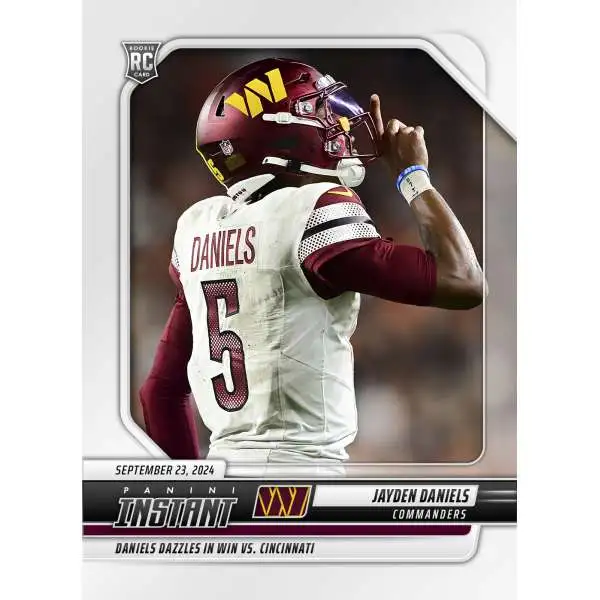 NFL Washington Commanders 2024 Instant Football Jayden Daniels #54 [Rookie, Dazzles in Win Vs.Cincinnati]