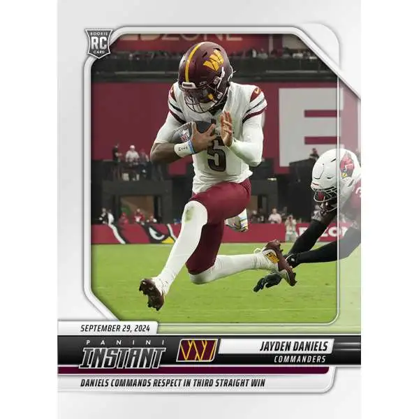NFL Washington Commanders 2024 Instant Football Jayden Daniels #62 [Rookie, Commands Respect in 3rd Straight Win]