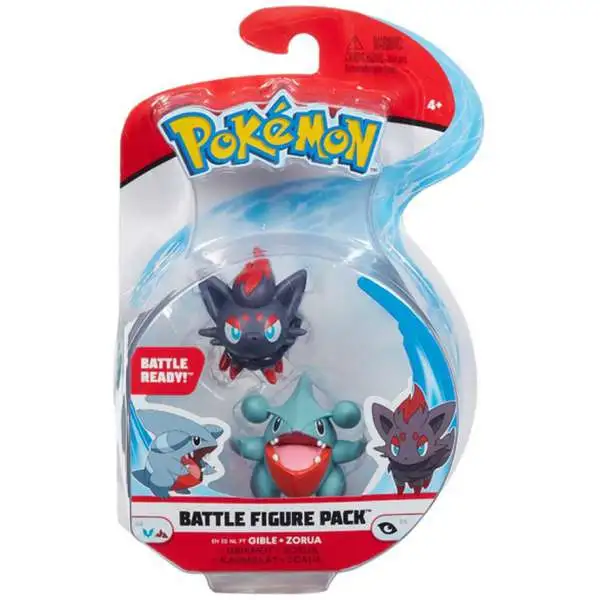 Pokemon Battle Figure Gible Zorua 3 Mini Figure 2-Pack Jazwares