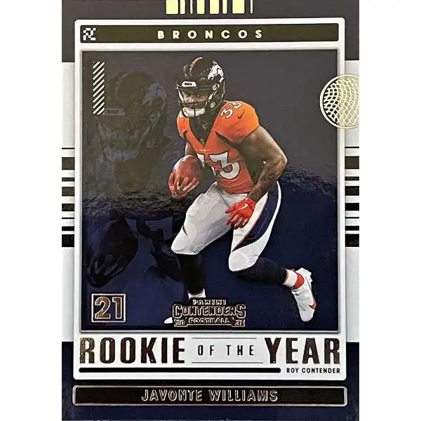 NFL 2021 Panini Contenders Javonte Williams ROY-JWI [Rookie of the Year]