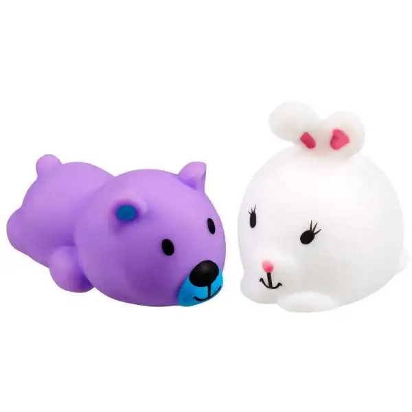 JigglyDoos Purple Bear & White Rabbit Squeeze Toy 2-Pack