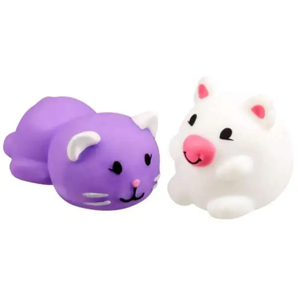 JigglyDoos Purple Cat & White Pig Squeeze Toy 2-Pack