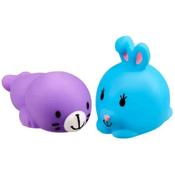 JigglyDoos Purple Seal & Blue Rabbit Squeeze Toy 2-Pack