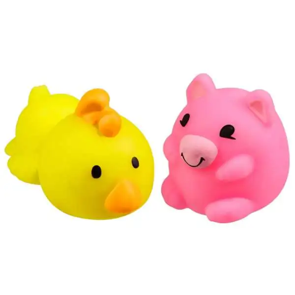 JigglyDoos Yellow Chicken & Pink Pig Squeeze Toy 2-Pack