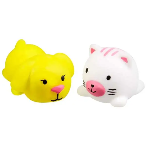 JigglyDoos Yellow Dog & White Cat Squeeze Toy 2-Pack