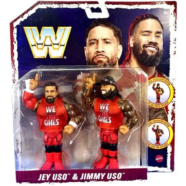 WWE グンター&ジェイ•ウーソ2体セット WWE Wrestling Retro Jey Uso Jimmy Uso Action Figure 2-Pack Mattel