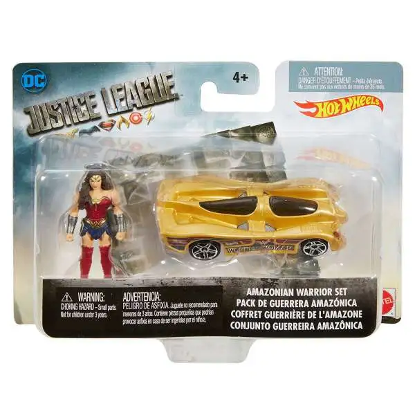 Hot Wheels Justice League Movie Mighty Minis Amazonian Warrior Set 2-Inch Diecast Car & Mini Figure [Wonder Woman!]