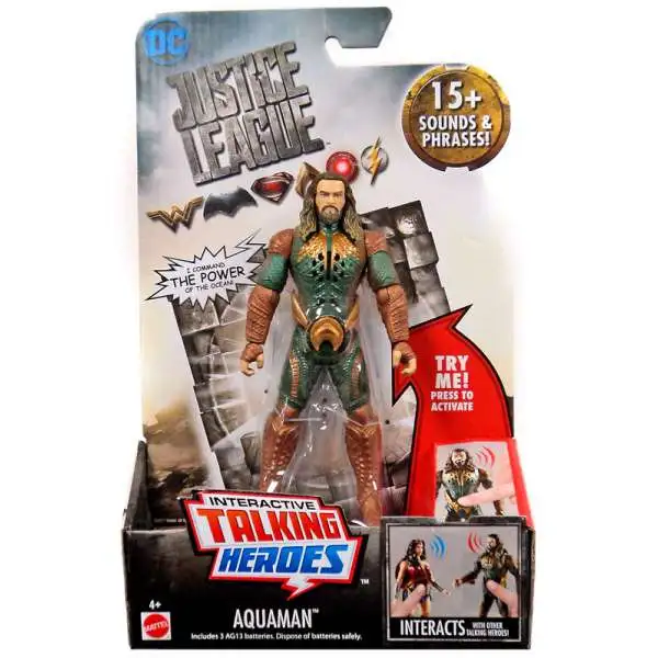 DC Justice League Movie Interactive Talking Heroes Aquaman Deluxe Action Figure