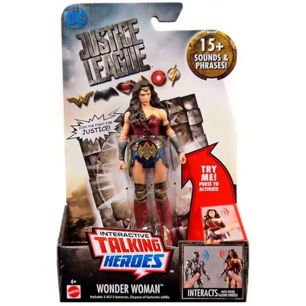 DC Justice League Movie Interactive Talking Heroes Wonder Woman Deluxe Action Figure