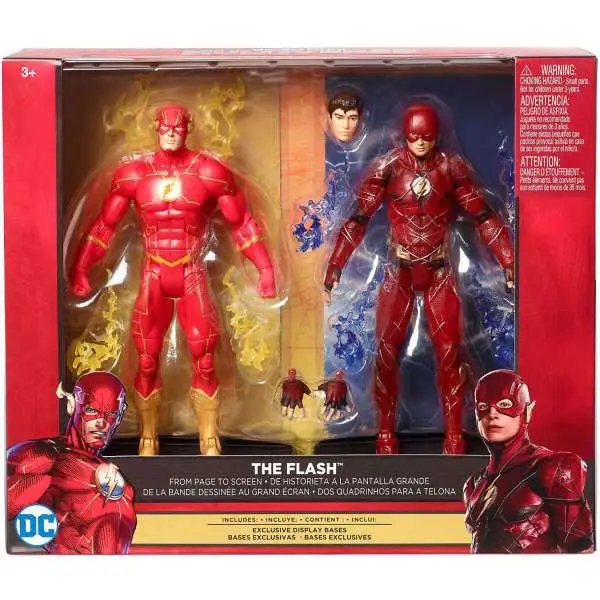 DC Justice League Movie Multiverse The Flash Exclusive Action Figure 2-Pack [From Page to Screen]