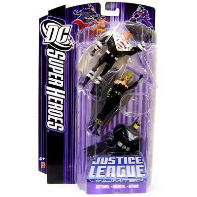 DC Justice League Unlimited Super Heroes Superman, Hawkgirl & Batman Action Figures [Purple Card]